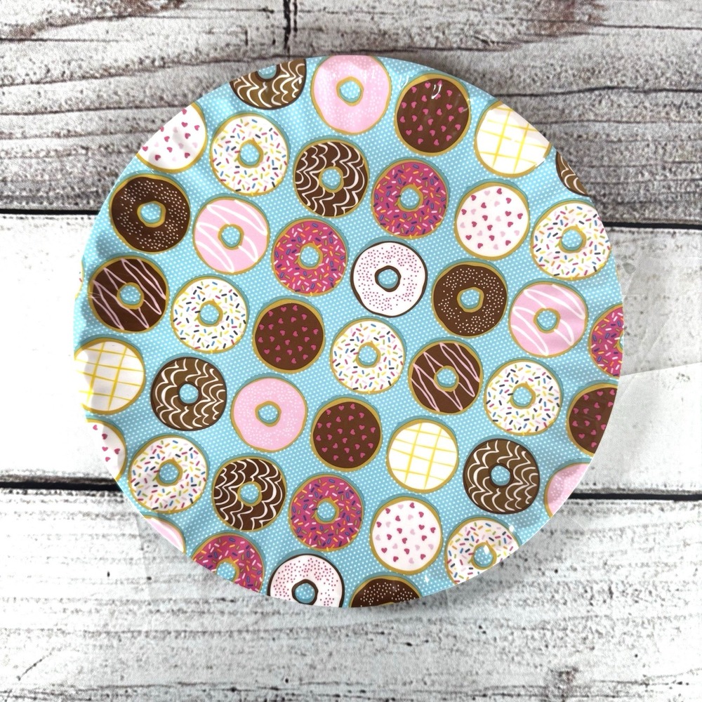 Kensie Home Melamine Plate Donut Pattern 6 Count 10.5" Used Excellent Condition